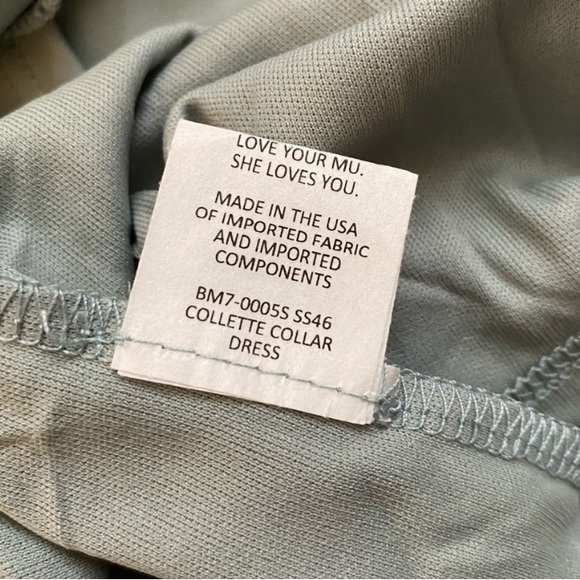 SHOW ME YOUR MUMU Collette Collar Halter Dress Silver Sage Crisp Size XXL. NWOT - Picture 6 of 9